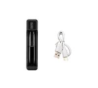 Cargador RáPido 18650 con Cable Tipo C Cargador Inteligente de BateríA de Litio de 4,2 V para BateríA 14500 26650 18650, 1 Ranura