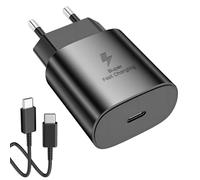 Cargador Rápido 25W EP-TA800N Original con Cable USB-C 1M, Carga Super Rápida PPS para Galaxy S24/S23/S22/S21/S20, A55/A54/A53/A35/A34/A25/A23/A15/A14/A13/A5, Note 20, Tab S9/S8/S7, Z Flip/Fold, Negro