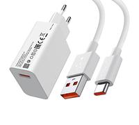 Cargador Rápido 33W con Cable USB C 1m, ACOCOBUY Cargador Rápida para Xiaomi 11 Lite/10T Pro/10T Lite Carga Rapida para Redmi Note 11/Note 11s/Note 10 Pro/Note 10s/POCO X3 Pro/POCO F3/M4 Pro/M5s/Pad 5