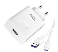 Cargador Rápido 35W para Honor 400 200 Lite Cargador Rápido y 5A Cable USB C 1m Cargadores móvil Adaptador Corriente Supercarga para Honor Magic6 Lite 200 90 Smart X6b X7b X8c Pad 9 X9 X8a P30 Mate 20