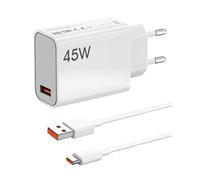 Cargador Rápido 45W USB-C para Xiaomi Redmi Note 14 Pro 5G, Poco X7, M7 Pro, Mi 11 Lite, Pad 7, Pad 6 Cable USB Tipo C 1M 6A para Carga Turbo y Transferencia de Datos Compatible con Xiaomi Poco y más