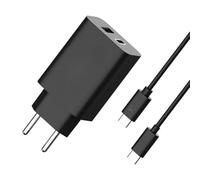 Cargador rápido 50W Turbo, Dual USB-C, Carga rápida para Dispositivos móviles y Accesorios electrónicos.