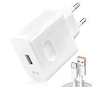 Cargador Rápido 66W Supercharge con Cable USB-C 6A 1M - Compatible con Honor 400 200 Lite 90 Lite Magic6/7 Lite X6b X8a Pura 70 Mate 60 Pro P50 P40 Pro MatePad, Adaptador Carga Rápida Seguro