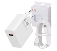 Cargador Rápido 67W, Cargador con Cable de Datos USB-C de 1 M 6A y Adaptador de Corriente para Xiaomi Redmi Note 15 14 Pro 5G, Xiaomi 17T 15 14 Ultra/14/14T/13T/13/13 Lite, Poco X7 F7 X5 X4 X3 M6
