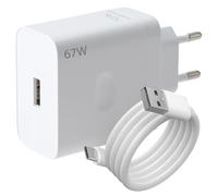 Cargador Rápido 67W con Carga SUPERVOOC y Cable USB-C 6A 1M para OPPO, OnePlus, Realme, Compatible con Reno 13, Find X5, OnePlus 13, Nord CE 4, Realme 12 Pro+, 12 12 x 12 x, Warp Charge