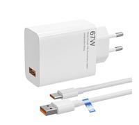 Cargador rápido 67W para Redmi Note 13 Pro 12 11 10 9 Xiaomi 14, 13, 12, 12t, 12s, Note K60, K50, 11, 11s, 12 ProPlus, Poco X6, F5, X5, F4, X4 - Cargador rápido con cable de 2 m