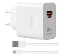 Cargador Rápido 88W USB C para Huawei Honor, 2 Puertos, Cargador 88W Supercharge con 6A Cable USB C de 1m Compatible con Honor 90, 200 Pro, 70, Magic 7 Lite, 6 Lite, X9, Hua-wei P60, Mate 60, Pad x8a