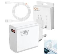 Cargador Rápido 90W con Cable USB C 6A 1M, Carga Rápida Turbo para Xiaomi 15 Ultra, 15T Pro, 14 Ultra 14T 13T, Redmi Note 14 13 12 11 Poco X7 F7 X7 Pro X6 F6, Fast Charger Adaptador