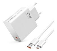 Cargador Rápido 90W para Xiaomi, para Redmi, para Poco,con Cable USB C 6A 1M,Adaptador de Carga para Xiaomi 15T/15/14, para Redmi Note 14/13/12, para Poco F7 Ultra,Compatible con Otras Marcas