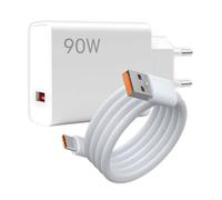 Cargador Rápido 90W y Cable USB-C 1M para 15 Ultra, 14, 13 Ultra, Poco X7 Pro, F6, Note 13 Pro 5G, Carga Turbo HyperCharge 6A, Adaptador Tipo C para Mi, Poco