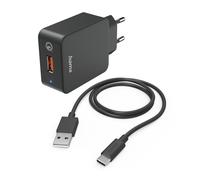 Cargador Rápido Con Cable De Carga USB-C, Qualcomm®, 19,5 W, 1,5 M, Negro