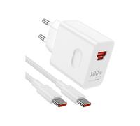 Cargador rápido de 100 W con 2 puertos PD y cable USB-C de 1 m y 6 A, compatible con Honor 200 Pro+ y 200 Lite, carga rápida para uso diario