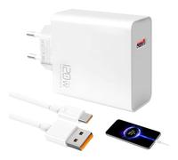 Cargador rápido de 120 W para Xiaomi 14T 14 Ultra 13T 12T 13 Pro 13 Lite 12 Blanco Bloque Carga Adaptador Turbo con 6A Cable USB C 1m para Redmi Note 14 11S 11 12 Pro POCO X6 X4 GT Pad 7 6