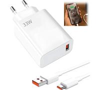 Cargador rápido de 33W para Xiaomi con Cable USB C de 1.5m Adaptador de 33W para Xiaomi Redmi Note 14 Pro,15T 15 14 Poco X7 Pro F7 Ultra, Disponible para Otras Marcas.