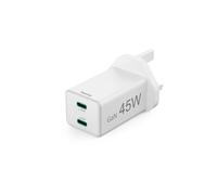 Cargador rápido de 45 W, USB C, PD/Qualcomm®/GAN, Color Blanco