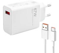 Cargador rápido de 67 W con Cable USB C de 1 m para 15/14T Pro/14 Ultra/13T Pro/12T/13 Pro/12 Pro, Adaptador Cargador Turbo Compatible Note 14/13/12/11/10, Poco X7 Pro/F6/F5 Pro (67W)