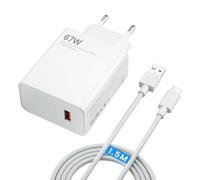 Cargador rápido de 67 W, HyperCharge para Redmi Note 13, 12, 11 Pro, Xiaomi 13, 12, 11 Pro, 11 Ultra, Pad 7 P, Redmi K60E, K60, K50, K40S, Pad 2 P, Xiaomi Mix Fold Series, 1.5 M 6A cable USB-C