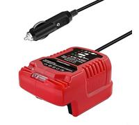 Cargador rápido de batería BAT622 BAT609 de 18 V, entrada compacta de 12 V a adaptador de salida de 18 V con indicador LED, convertidor de batería de herramienta eléctrica portátil para viajes (rojo