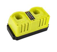 Cargador rápido de doble puerto para baterías Ryobi de 18 V y 20 V con cable de alimentación de 1,5 m para modelos P102, P103, P105, P1