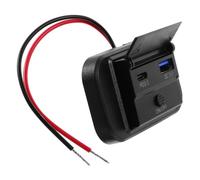 Cargador Rápido de Doble Puerto USB 12-24v 18w para Vehículo y RV | Cobertura Azul, Nylon y Cobre, LED Integrado, Tapa de Rebote Automático, Instalación Sencilla sin Cortes Grandes