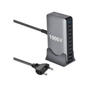 Cargador Rápido de Escritorio GaN de 1000 W PD3.1, USB Tipo C, 10 Puertos, Adaptador de Estación de Carga Rápida para Móviles y Tabletas, Enchufe