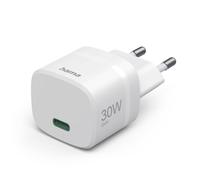 Hama Cargador rápido, GaN, USB-C, PD, ZSP, 30 W blanco
