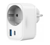 CARGADOR RAPIDO GEMBIRD USB DE 2 PUERTOS CON TOMA DE CA DE PASO 20 W BLANCO