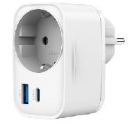 CARGADOR RAPIDO GEMBIRD USB DE 2 PUERTOS CON TOMA DE CA DE PASO 20 W BLANCO TA-ACPDQC20-01-W