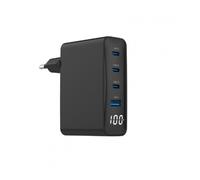 CARGADOR RAPIDO GEMBIRD USB GAN DE 4 PUERTOS 100 W LCD NEGRO