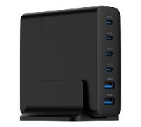 CARGADOR RAPIDO GEMBIRD USB GAN DE 6 PUERTOS 75 W NEGRO TA-UC-2A4C-PD75-01-BK