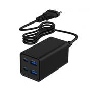 CARGADOR RAPIDO GEMBIRD USB POWERDELIVERY GAN DE 4 PUERTOS 65 W NEGRO
