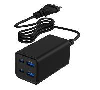 Gembird Cargador rápido USB PowerDelivery GaN de 4 Puertos USB-C/USB-A Carga Rapida 65 W negro