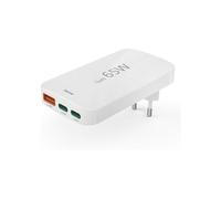 Hama Cargador rÃ¡pido, 2x USB-C, 1x USB-A, minicargador plano, PD, 65 W, WS