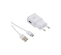 Cargador Rápido Modular Samsung Tipo C EP-TA-20 - Color Blanco - 2 Amperios - Con Cable USB Tipo C