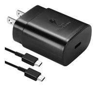 Cargador rápido original compatible con Samsung Galaxy, enchufe de pared de carga rápida adaptable + cable USB-C para