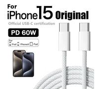 Cargador rápido original de 60 W, 6 A, con cable USB-C a USB-C para iPhone 18, 17, 16, 15 Pro MAX, con carga rápida para Samsung S26 y Xiaomi. Grey
