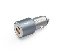 Cargador rápido para coche, 1x USB-C PD, 1x USB-A QC, 38 W, metal
