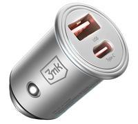 Cargador rápido para Coche, 2 Puertos - PD QC PPS USB-C USB-A - 3mk Hyper Car Charger 30W (A)