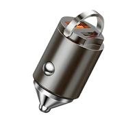 Cargador Rápido para Coche,Cargador con Doble Salida - Anilla Extraíble Aleación Zinc Accesorios Compactos para Smartphones Vehículos Viajes Carretera