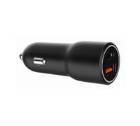 CARGADOR RAPIDO PARA COCHE GEMBIRD CON 2 PUERTOS USB, TIPO C PD, 38 W, NEGRO