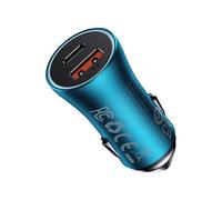 Cargador rápido para coche Golden Contactor Max USB USB-C de 60 W QC, color azul.
