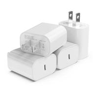 Cargador rápido para iPhone, iGENJUN de 20 W USB C Cargador de Pared con PD 3.0, Adaptador de Corriente USB C Compacto para iPhone 13/13 Pro, Galaxy, Pixel, AirPods Pro (Blanco ártico, 4 Unidades)