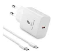 Cargador rápido para Samsung Galaxy - 25W - Cable de carga USB C - para Samsung Galaxy S24 S23 S22 S21 S20fe S10 S9 S8 A54 A53 5g A52 A51 A50 A34 A33 A13 - Cable de carga rápida de 2 m - Blanco