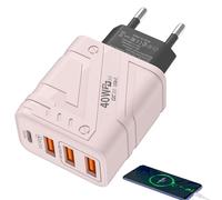 Cargador Rápido Para Teléfonos Móviles, Pared De Carga Rápida Para El Teléfono | Accesorios De Protección Tipo-C Cargo De Velocidad 40 W-USB Charger Fast Charger, 3USB+1PD Muro De Carga Multi-puerto P