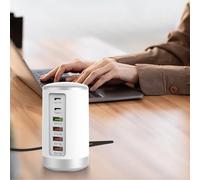 Cargador rápido PD de 65 W QC3.0+PD, cargador USB inteligente multipuerto, compatible con teléfonos inteligentes, MP3/MP4, cámaras, tabletas, iOS