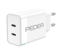 Cargador rápido PEDEA 40W USB-C (PD) - cargador múltiple de 2 puertos para teléfonos móviles con USB-C, blanco