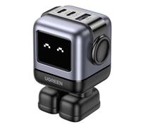 UGREEN Uno Cargador Rápido 65W GaN de 2 Puertos USB-C + 1 Puerto USB-A con Pantalla LED Negro