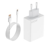Cargador rápido USB 120W para Xiaomi 14T/13T/11T Pro, 13 Ultra, 12T, Redmi Note 13/12 Pro+ 5G, Black Shark, Poco F4 - Fuente de alimentación turbo con cable USB-C de 1m 6A compatible con HyperCharge