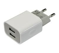 Cargador rápido USB 2 Puertos 5V 2000mA, Ideal para Cargar Dispositivos móviles simultáneamente y optimizar el Tiempo de Carga.