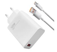 Cargador Rápido USB-C 120W para Xiaomi 14, 13, 12, 14T, 13T, 12T, 12S, Pro Lite, Redmi Note K70, K60, K50 Ultra, 12, 11T, 11 Plus, Black Shark 4/5, Poco X5, F4, X4 GT y más Dispositivos Tipo-C